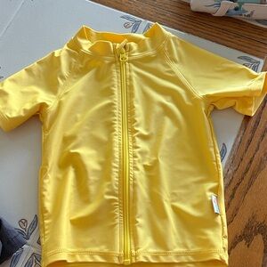 Bright Yellow Kids Swim Rashguard